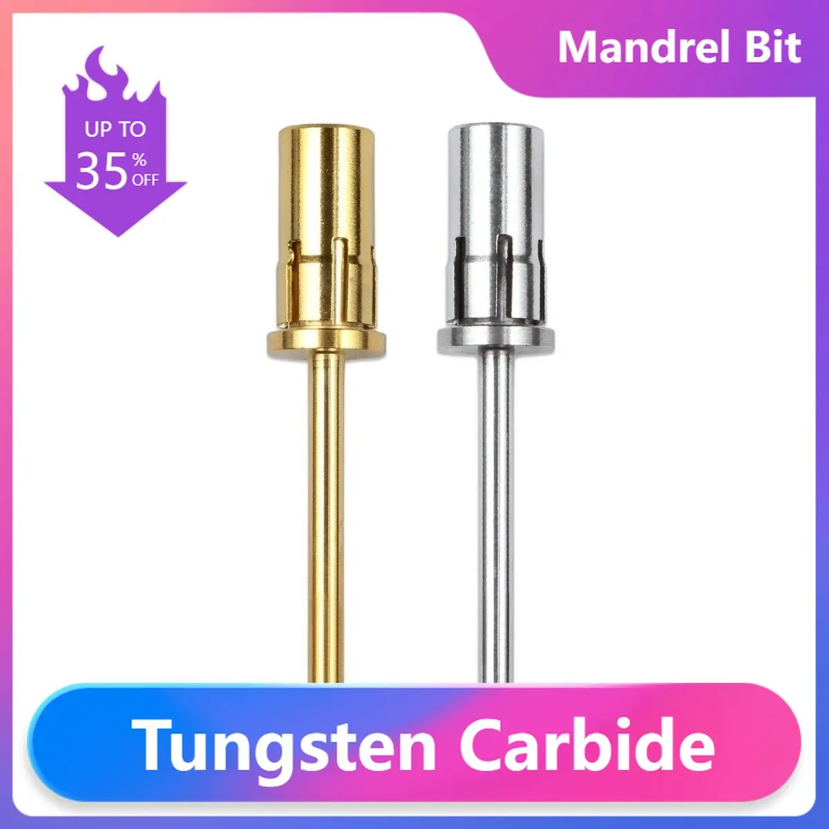

3/32" Shank Mandrel Bit Tungsten Carbide for Sanding Bands Easy-Off Nail Drill Bits for Electric Nail Drill Machine Silver/Gold