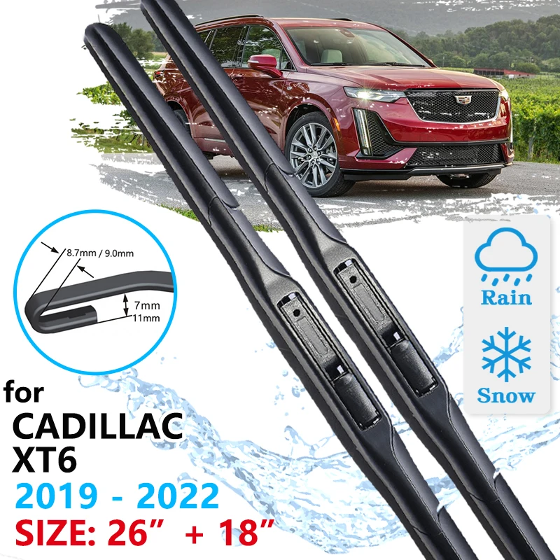 

Car Front Wiper Blades For Cadillac XT6 2020 2021 2022 2023 2pcs Brushes Washer Windscreen Windshield Windows Wipers Accessories