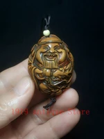 1919 chinese hand carved olive nut dragon god of wealth buddha statue pendant decoration gift collection