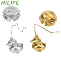 hilife mesh filter strainer for loose tea leaf spice stainless steel home kitchen accessories hangable duck shape tea infuser