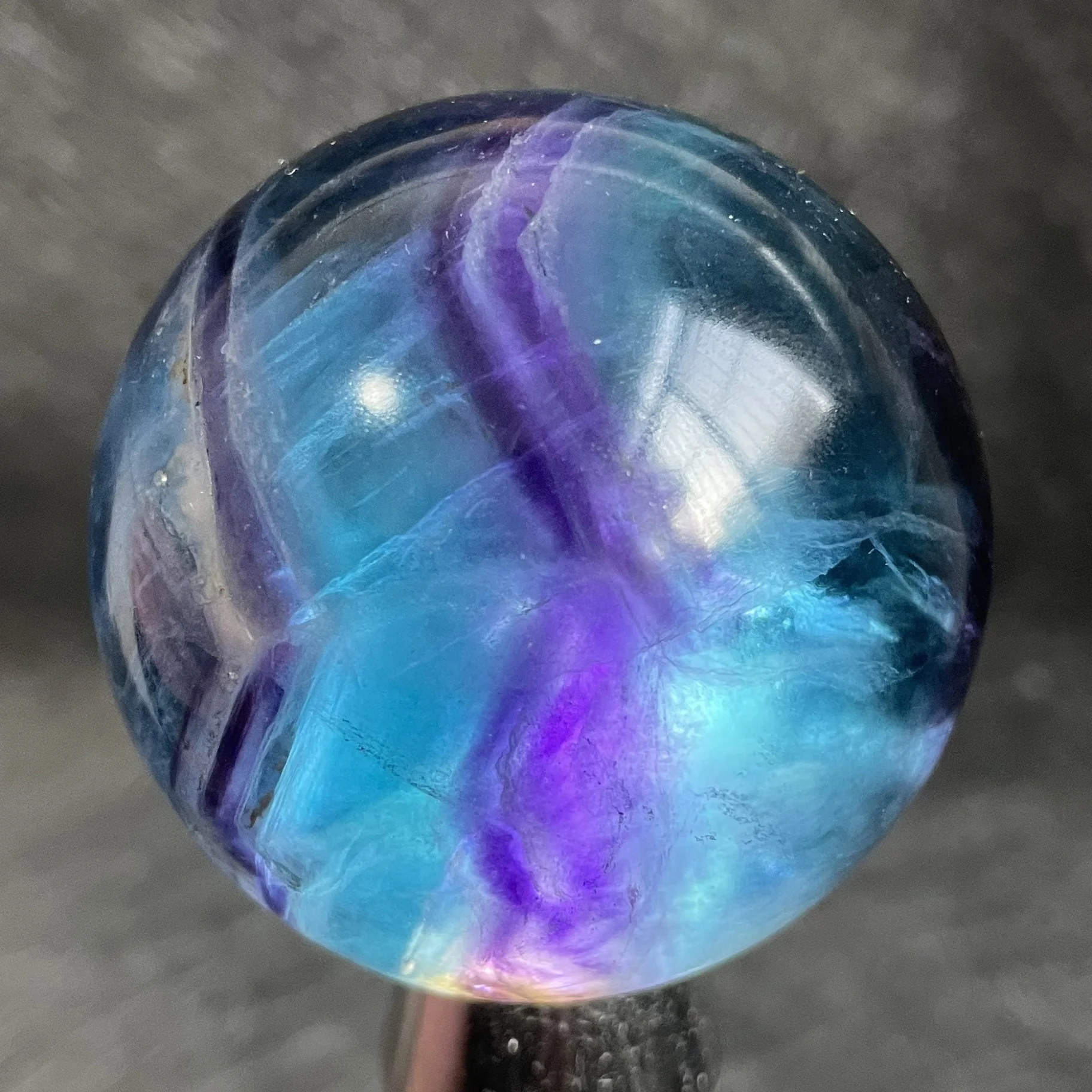 

234g Natural Stone Fluorite Rock Polished Crystal Ball Quartz Sphere Feng Shui 2022 Decoration Gift Reiki Healing