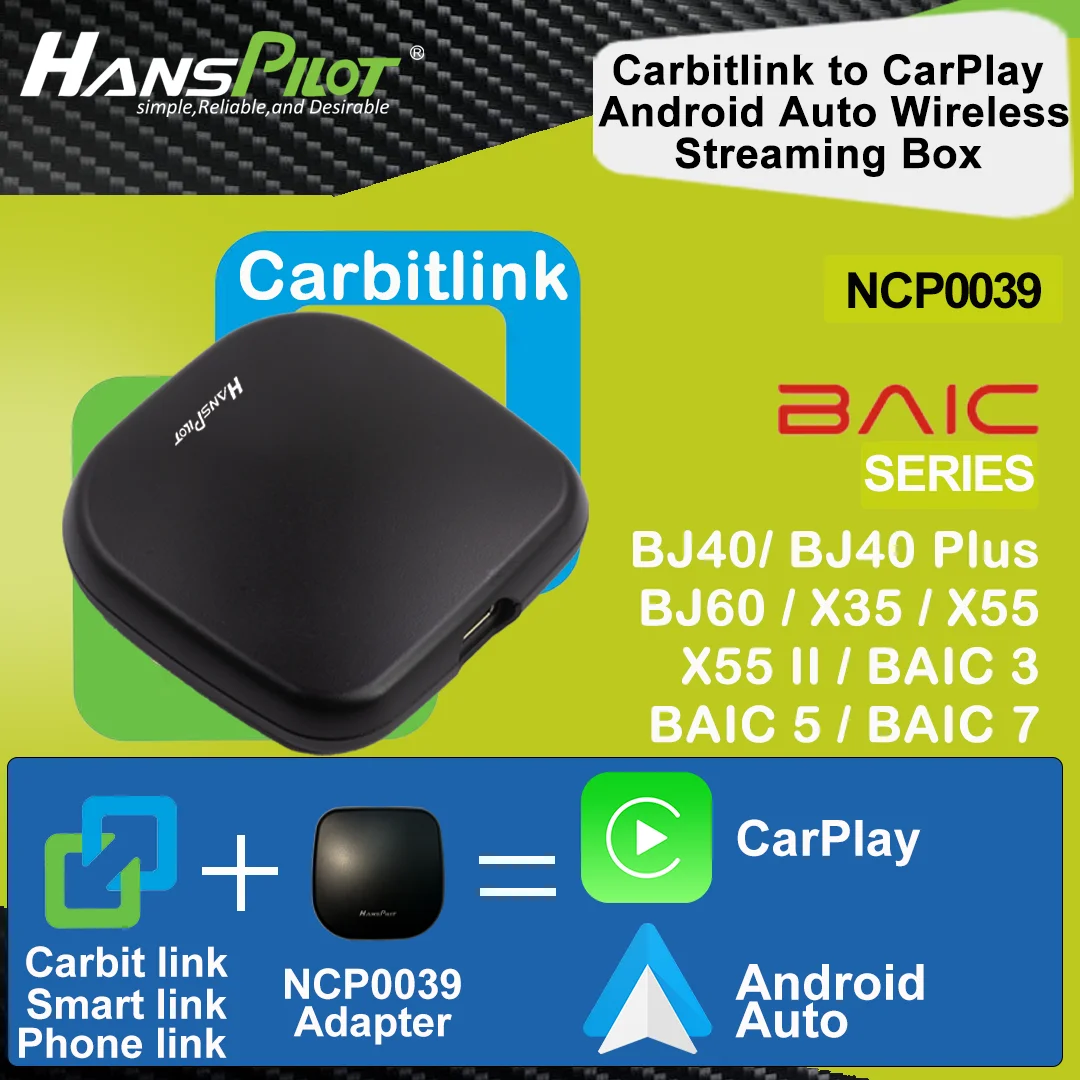 NCP0039 0036 Baic BJ40 Plus BJ60 X35 X55 X55 II BAIC 3 5 carbitlink smartlink легко подключение к беспроводному CarPlay Android Auto