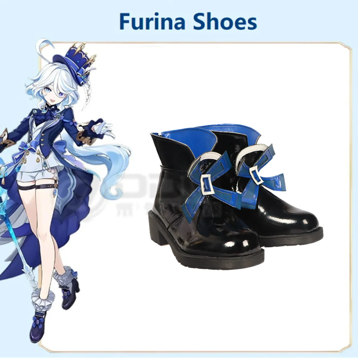 Туфли Furina для косплея Genshin Impact вдали Фонтейн фокалоры туфли на высоком каблуке