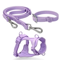 pvc dog leash and collar pet lead leash strong heavy duty waterproof rubber pvc coated fashion dog leash for medium large dogs