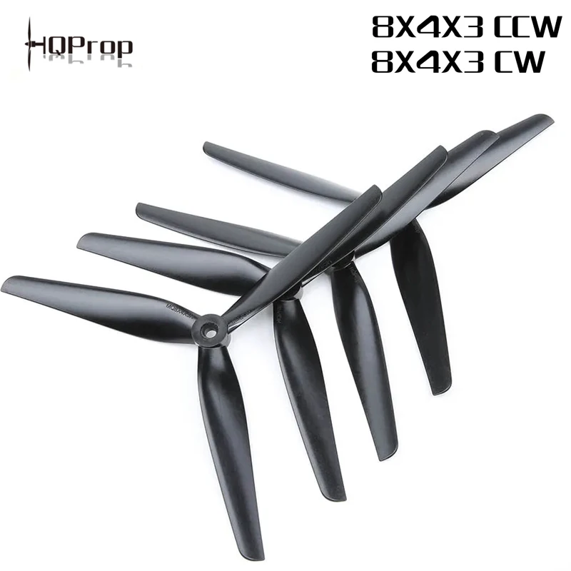 

1 пара HQPROP 8X4X3 8040 3-лопастные черно-стеклянные нейлоновые пропеллеры CW или CCW Для 8-дюймовых мультикоптеров X-Class MacroQuad FPV дронов