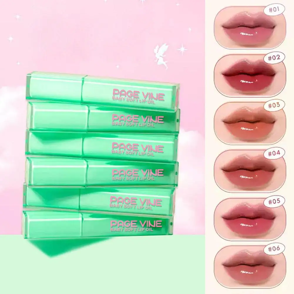 Page Vine Mint Green Square Tube Lip Glaze Зубчатая губа для легкого длинного 3 мл Стойкий цвет