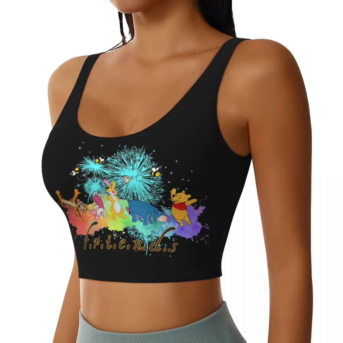 Пользовательский Винни-Пух медведь Классический женский спортивный бюстгальтер