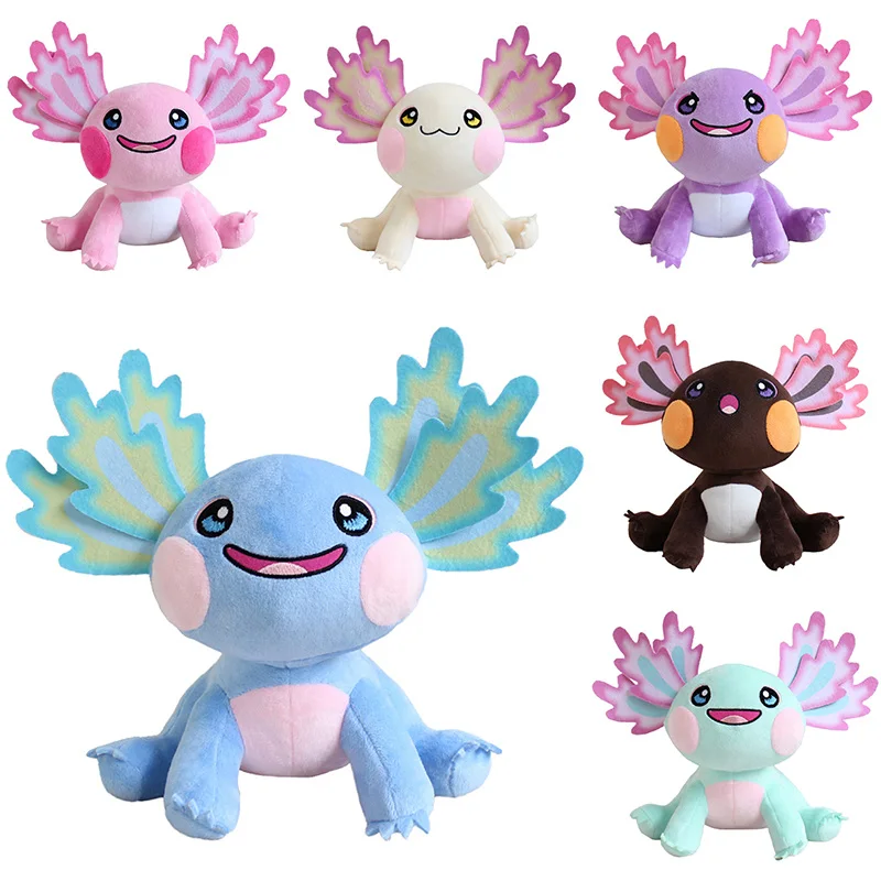 Cartoon Axolotl Stuffed Animal Plush Doll Cute Pink Bule Salamander Toys Kids Birthday Christmas Gifts