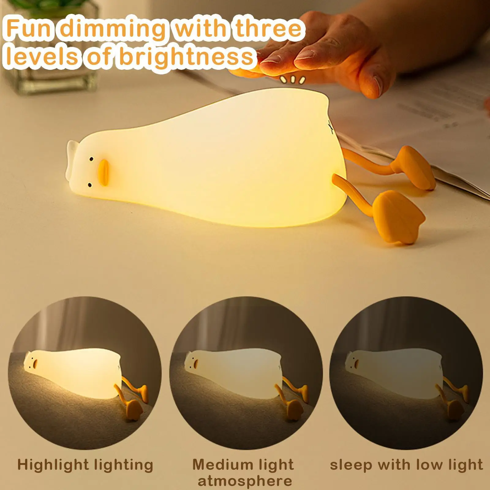 

Led Night Light For Kids Cute Animal Duck Silicone Lamps With Sensor Sync Usb Rechargeable Lamp Table Nursery Home Decor N0j1