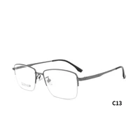 kenbo mens classic square beta titanium optical frame semi rimless metal glasses frame prescription eyeglasses frames