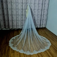 shiny bridal wedding veil 2022 new pearl wedding accessories 3m broadband comb white sequin lace edge cathedral veil