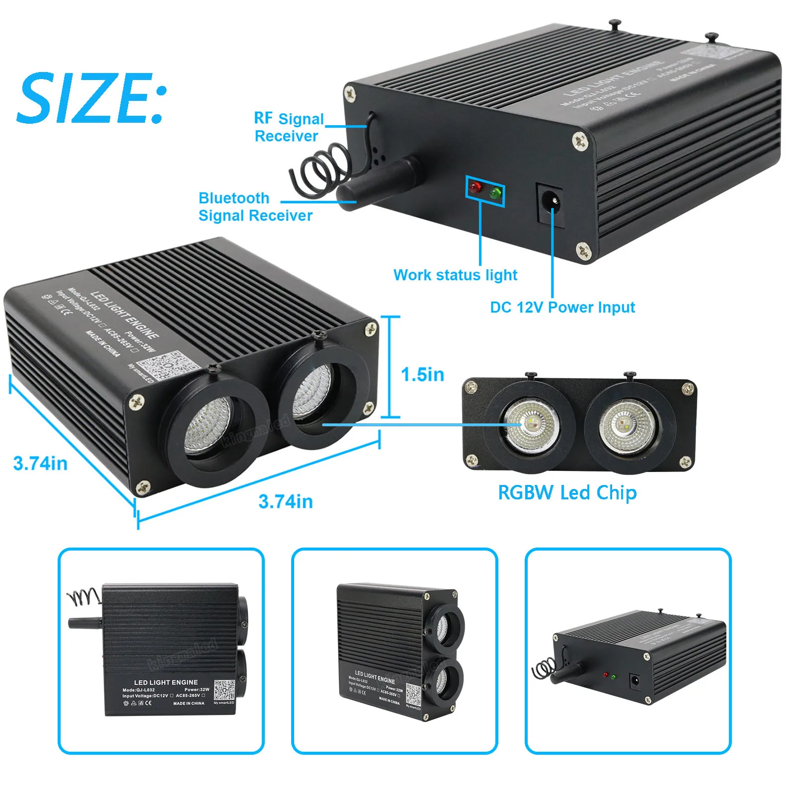 Pаспродажа Потолочный светильник RGBW с двумя портами, 32 Вт, 800-1100 шт.