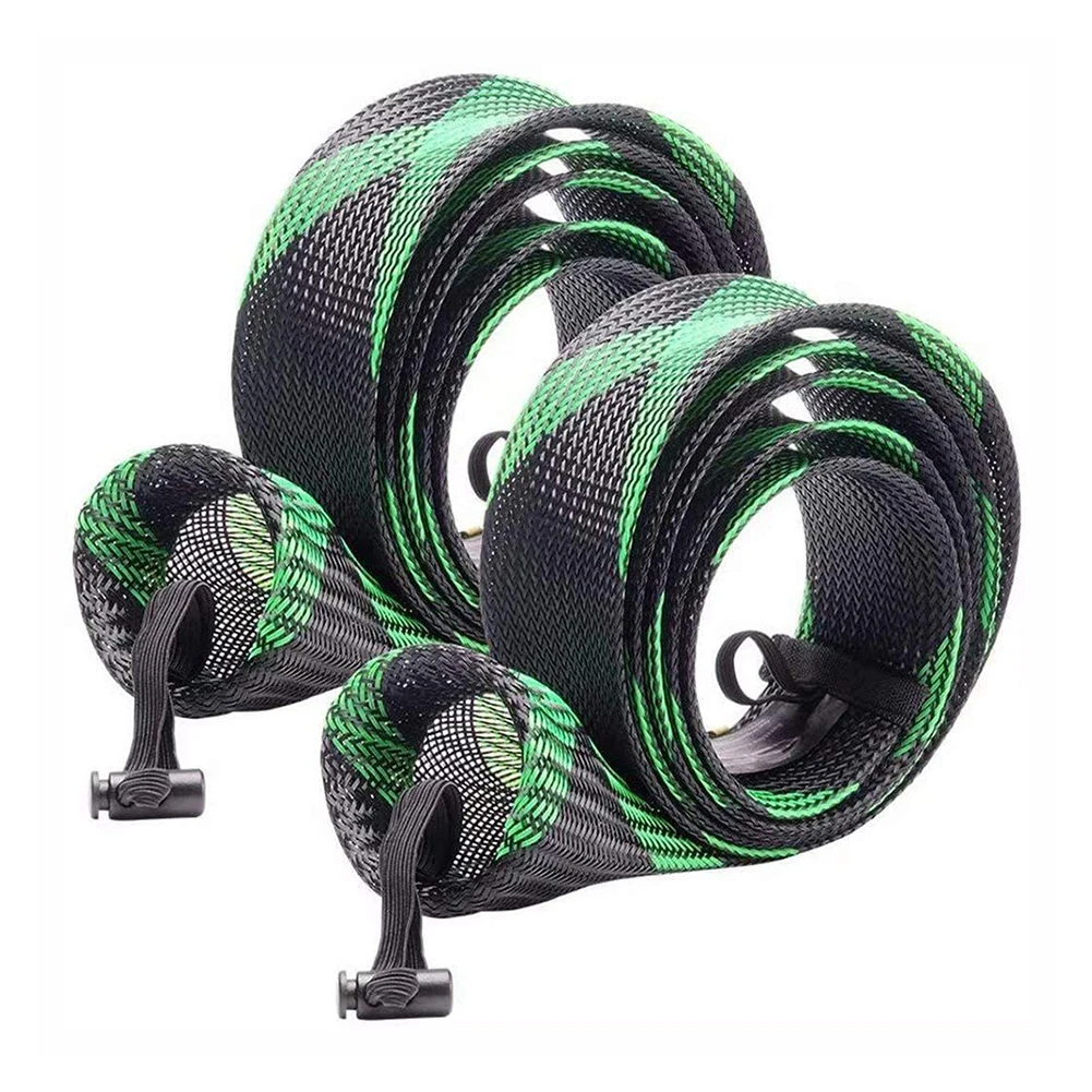 

2pcs 32mm Casting Spinning Fishing Rod Sleeves Protective Rod Socks for Fishing Poles Up to 7-1/2ft Protective Socks Bags Mesh T