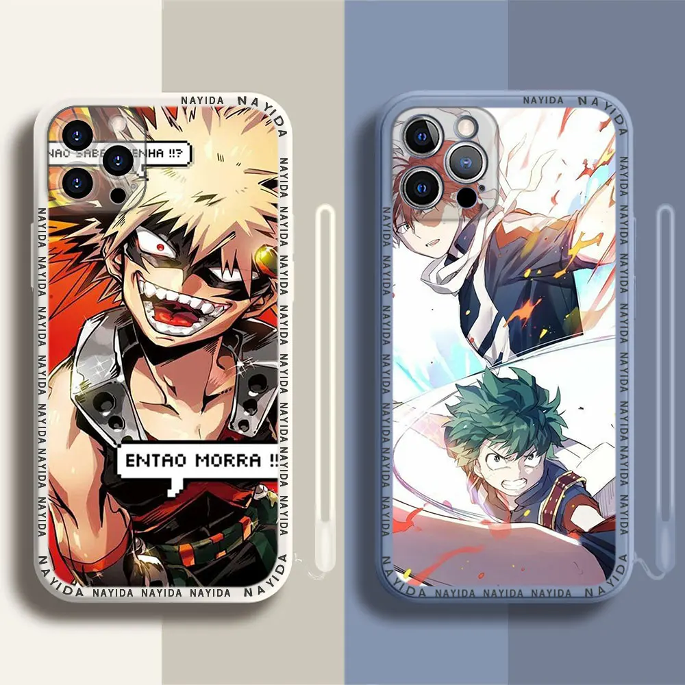 

Phone Case For iPhone 14 13 11 12 Mini Pro Max XS XR X Soft Silicone TPU Cover Boku no Hero Academia