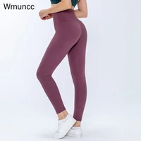 wmuncc classic nylon spandex nude feeling tight sports pants womens fitness abdomen yoga leggings top quality s xl