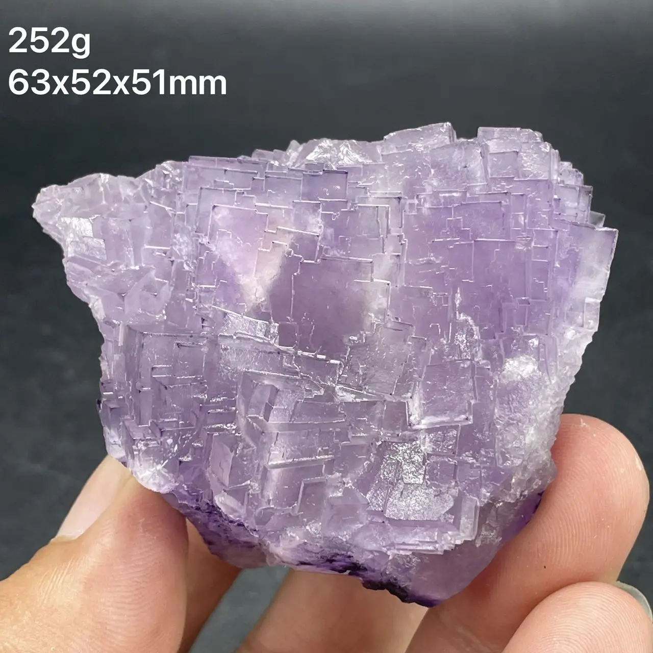 Новый 100% натуральный флюорит фиолетовый шаг куб QR код Исцеление Кристалл из