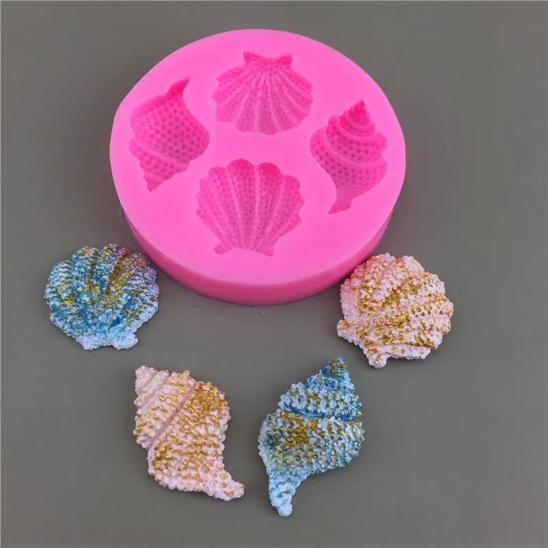 

Ocean Wind 2 Pair of New Shell Silicone Mold Conch Chocolate Sugar Cake Gypsum Glue Dripping Decoration Tool
