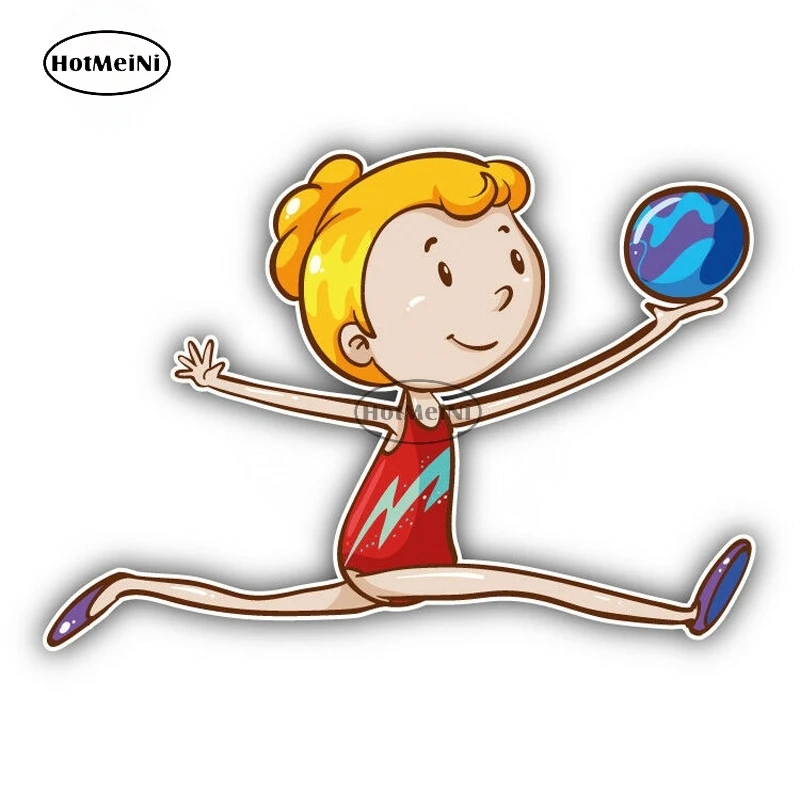 

HotMeiNi 13 см мультяшная гимнастическая девушка для автомобиля наклейки доска для серфинга виниловая мотоциклетная наклейка Campervan RV водонепро...