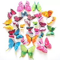 new 12pcs wall stickers set 3d butterfly colorful double layers wall stickers on the wall for party decoration waterproof materi