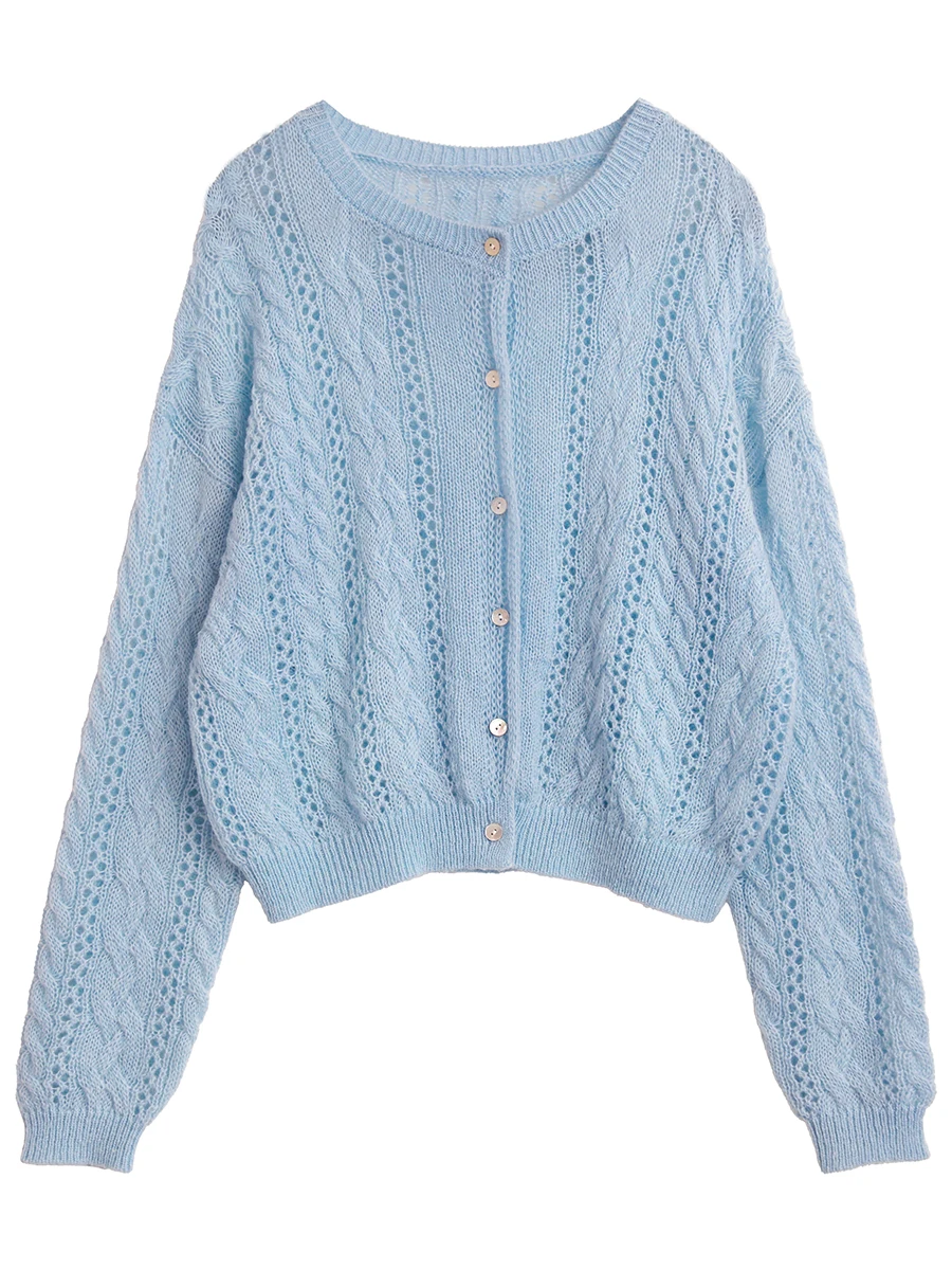 Женский кардиган CHIC VEN свободные повседневные вязаные свитера из мохера женские