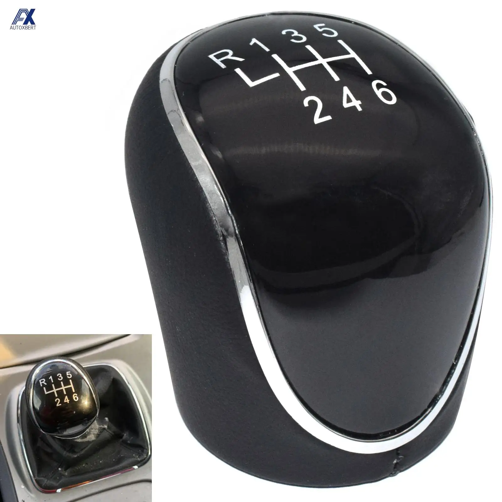6/5 Speed Car Gear Shift Knob Shifter Stick Lever Pen For Ford Focus MK3 S-MAX C-MAX Kuga Mondeo Galaxy Transit Black