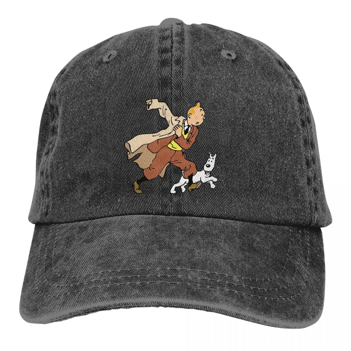 

In A Hurry Baseball Caps Peaked Cap The Adventures of Tintin Anime Sun Shade Hats for Men