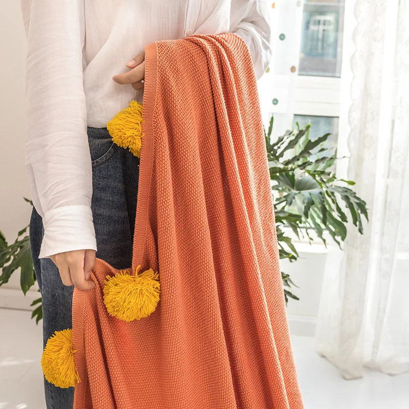 

Home Warm Throw Blanket Cotton Thread Knitted Sofa Blanket 130x170cm Children Nap Blanket Picnic Bedsheet Nordic Cubre Camas
