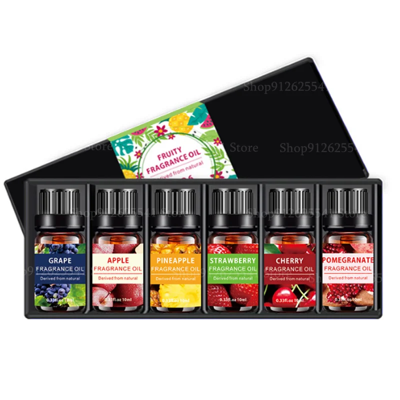 

6Pcs/set Aromatherapy Essential Oil Pure Essential Oils Apple Pineapple Grape Cherry Floral Natural Plant Aroma Oil Health Care