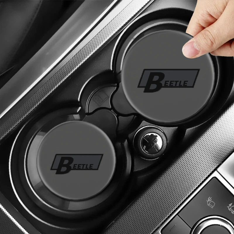 

1/2pcs Car coasters non-slip water coaster Car styling Goods For Volkswagen VW Bettle Golf Passat Polo Taigo Taos Tiguan T-ROC