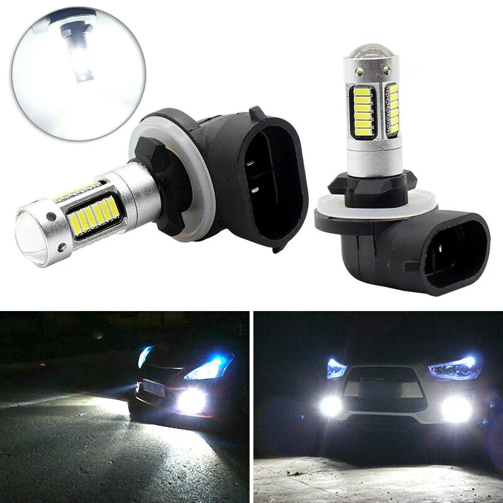 

2pcs H27 881 880 H1 H3 Led Car LED Fog Lights Headlight Bulbs DC12V 1200LM 6000K White Auto Fog Lamp Driving Running Lamp