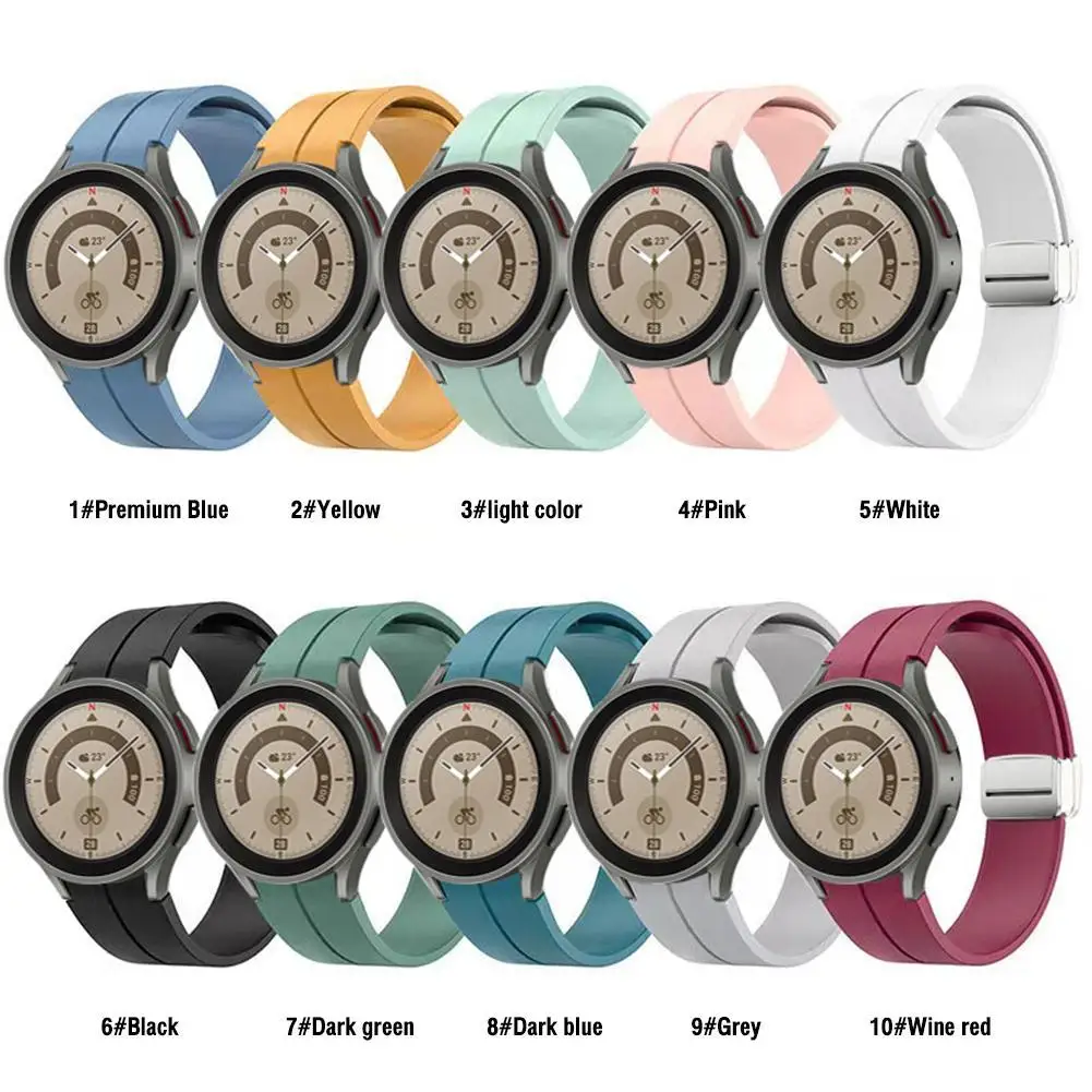 

Силиконовый ремешок, совместимый с ремешком для часов Samsung Watch 4/5 40 мм 44 мм Watch 5 Pro 45 мм, ремешок для часов с магнитной застежкой