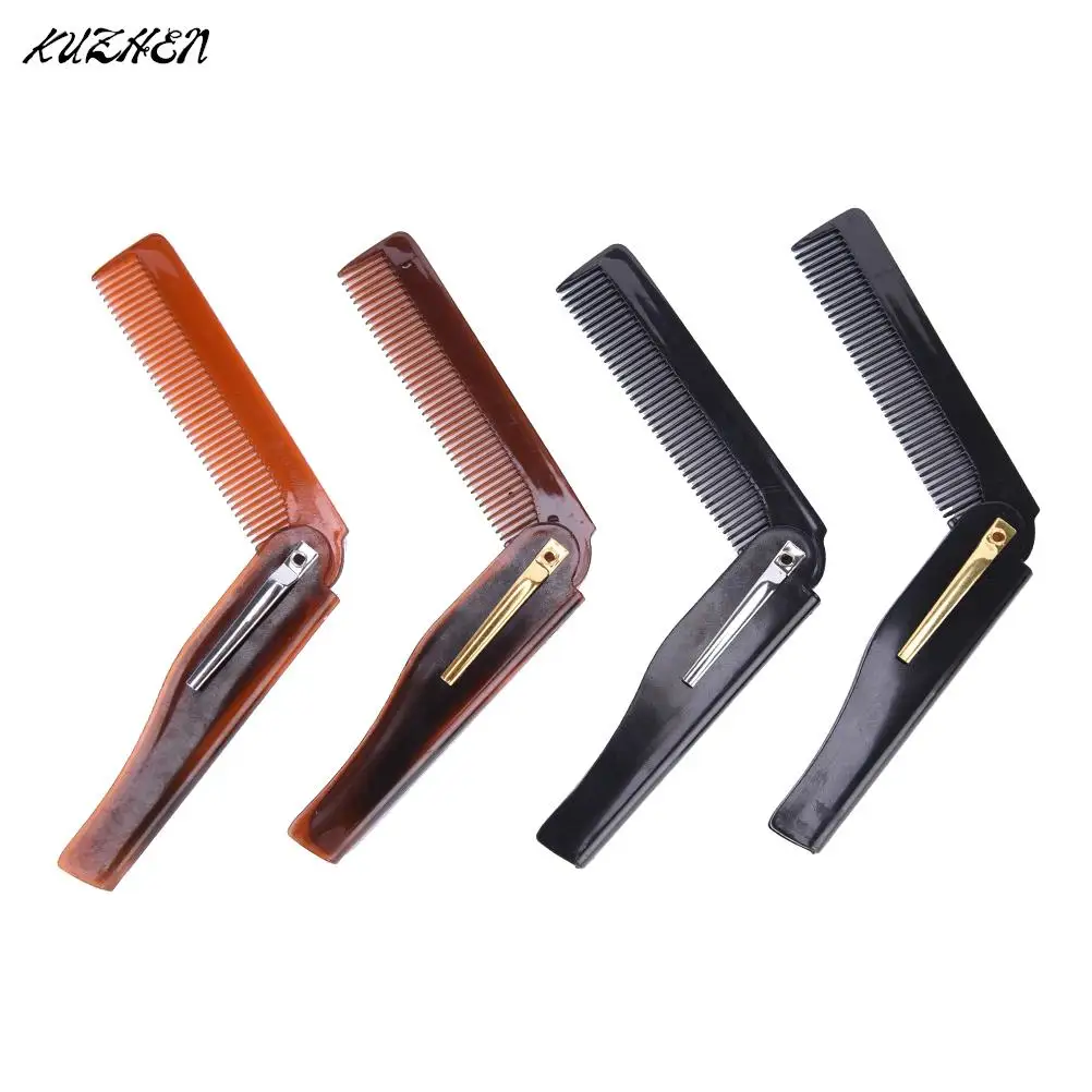 4 Colors 170 X 20 X 10mm Foldable Hair Comb Pocket Clip Hair Moustache Beard Comb Hair Styling Tool Hairdressing Comb