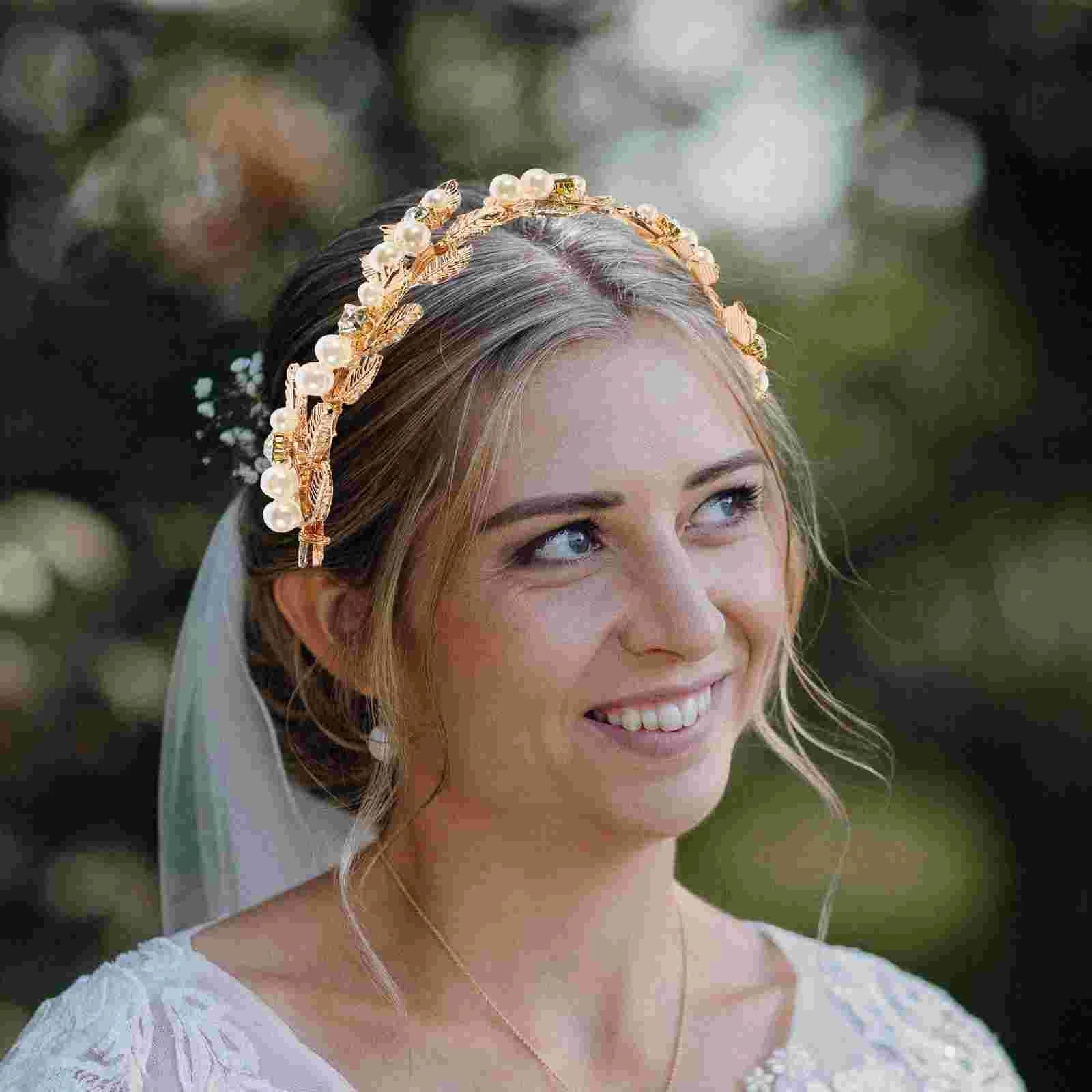 

Hair Ties Leaf Headbands Women Bridal Accessories Greek Crown Metal Alloy Flower Girl Headpiece Wedding Brides Jewelry Fancy