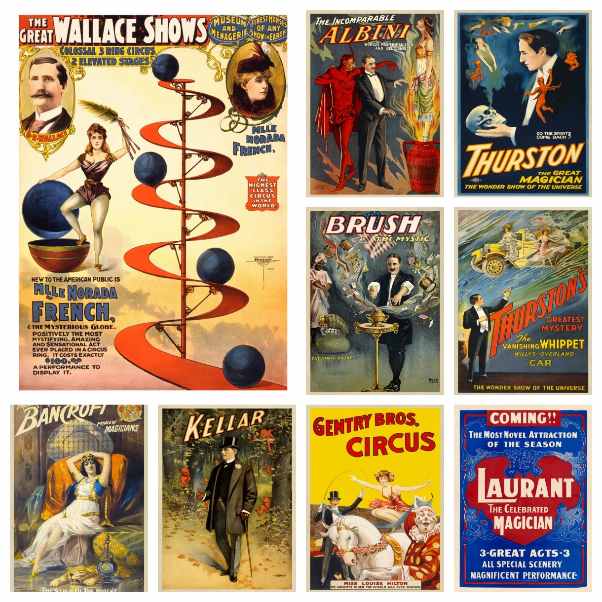 5D Комплект Алмазной Живописи Wallace Three Rings Цирк Винтажная Вышивка Крестиком