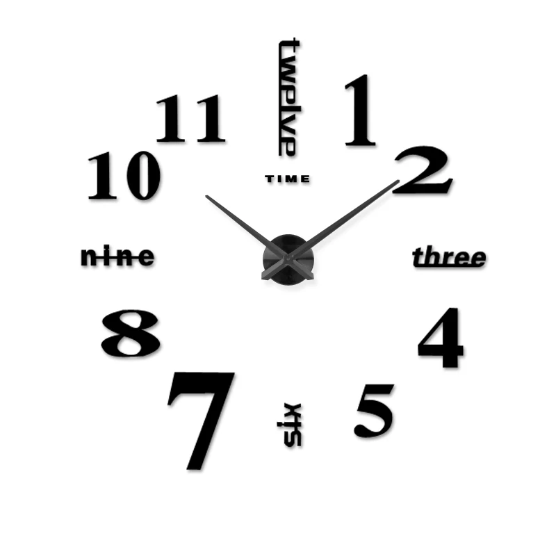 

Minimalist Wall Clock Self-adhesive Digital Large 3d Wall Clock Quartz Mechanism Room Decorations Relogio De Parede Home Decor