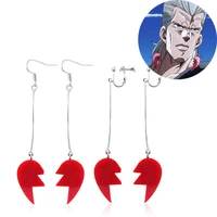 jojo earring anime love ear clips earring two dimensional cos characters same jewelry red acrylic earring fashion gift