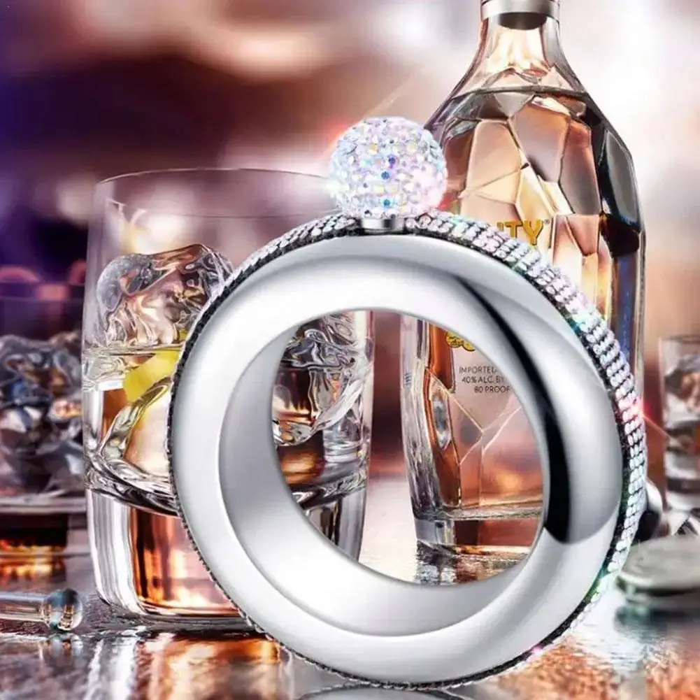 

304 Stainless Steel Diamond Bracelet Wine Bottle Portable Bracelet Wine Round Bottle Cap Tool Drill Kitchen 3.5oz Wine Bott V1W2