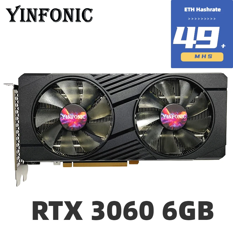 Карточка для майнинга GeForce RTX 3060 6 ГБ GDDR6 nVIDIA серия Non-LHR ETH карточка - Цена: 47010.07