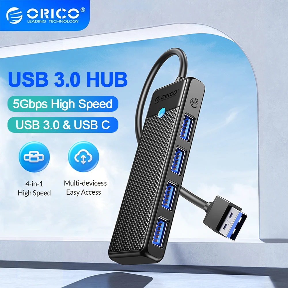 

ORICO Hub Usb3.0 5Gbps High Speed USB Hub 3 0 Multiple Port Type C HUB Multi USB 4-Port Splitter Adapter Expansion Dock OTG