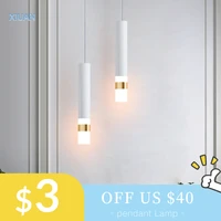 modern art gold pendant lamp for bedroom bedside lighting ac 220v long cable led hanging suspended light bar kitchen fixture
