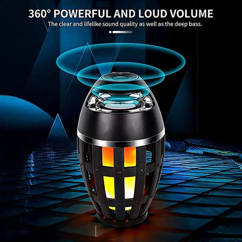 

Portable Bass Loudspeaker Speakers Hifi Sound Novel Music Player Soundbar Outdoor Flicker Light Rechargeable