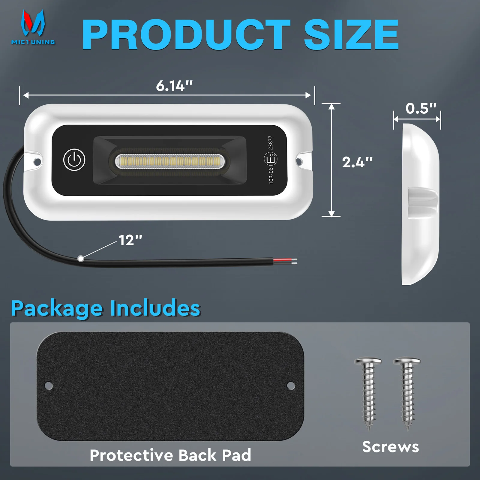 

MICTUNING 4/6-дюймовый внешний внутренний светильник для крыльца, водонепроницаемые тентовые фонари белого цвета 6000K с умным сенсорным экраном для рабочего освещения на колесах