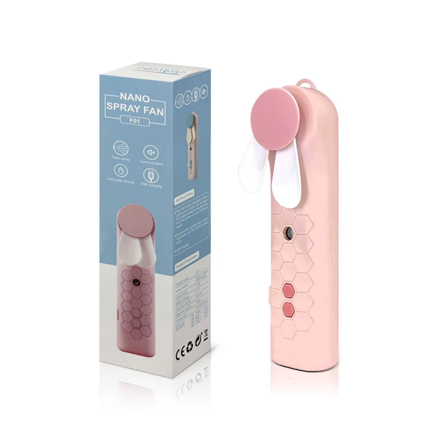 

Портативный Вентилятор И Увлажнитель 2-в-1, Зарядка Через USB, Ручной Вентилятор С Водяным Туманом, Отпариватель Для Лица