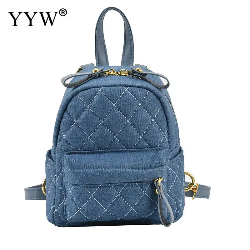 

YYW Denim Shoulder Mini Small Backpacks Multi-Function Ladies Phone Pouch Pack Ladies School Backpack Bags for Women Mochilas