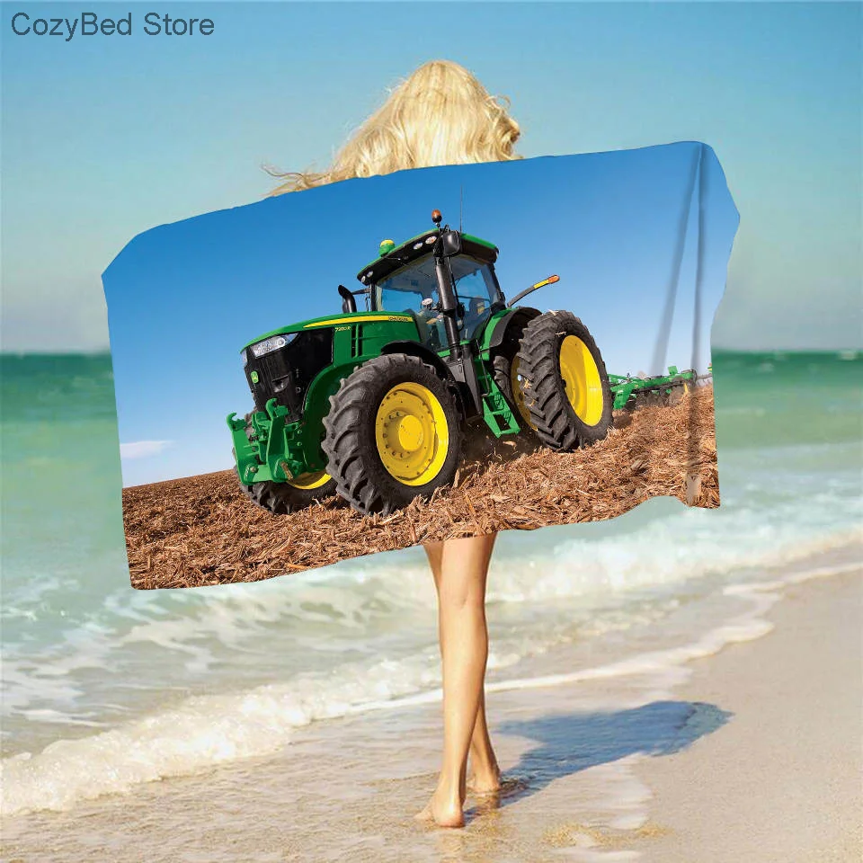 

Farm Tractor Quick Dry Beach Towel Microfiber Face Washcloth Swimming Surfing Bath Towels