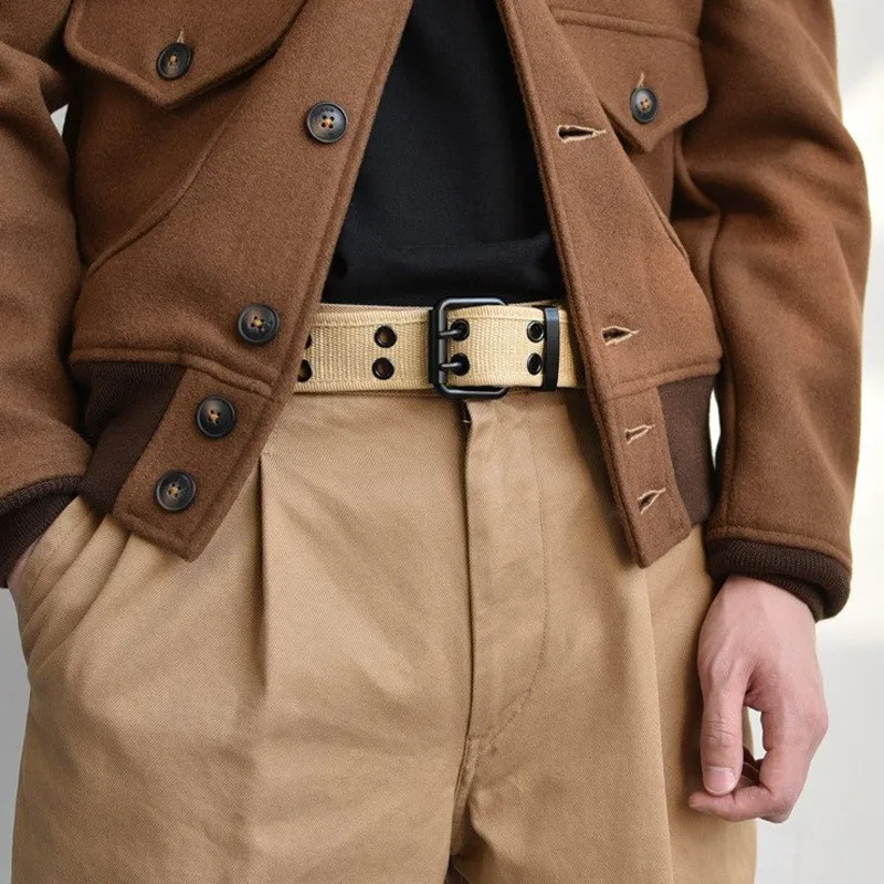 Мужской двухрядный плетеный ремень с пряжкой-иглой