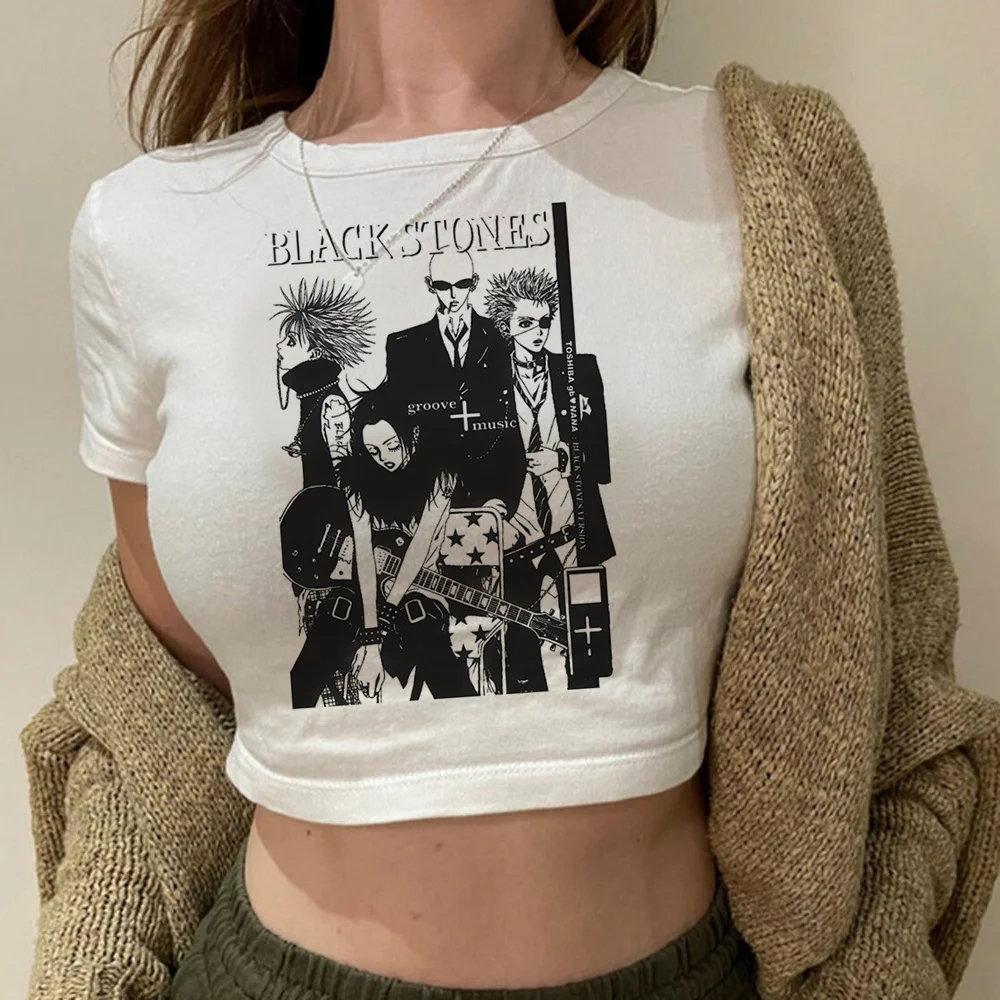 

nana 90s goth korean fashion crop top Female Kawaii kawai manga t-shirts