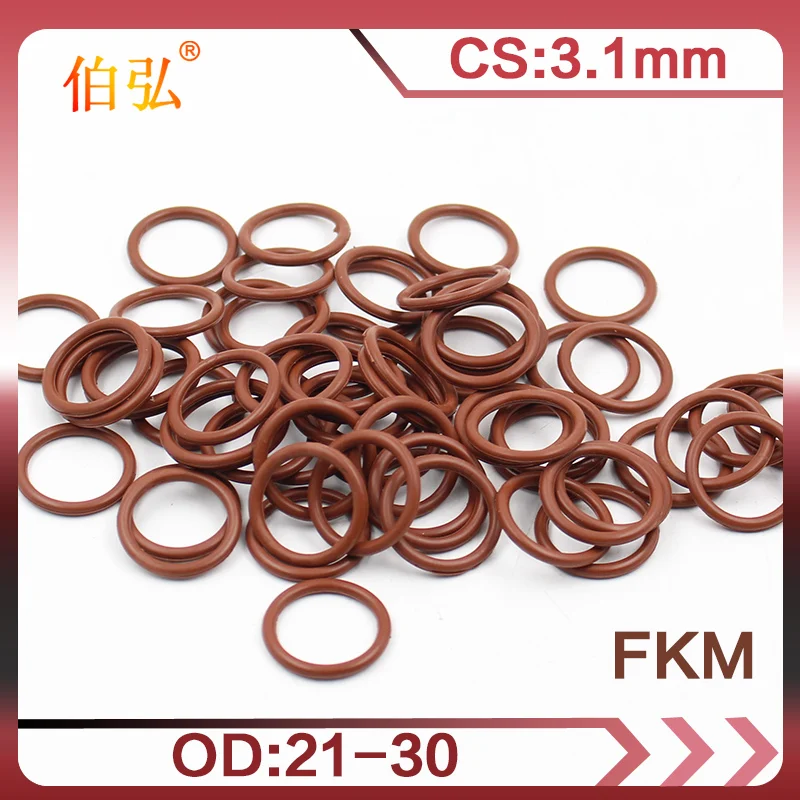 

3PCS/Lot Fluorine Rubber Ring Brown FKM O Ring Seal CS3.1mm OD21/22/23/24/25/26/27/28/29/30*3.1mm O Ring Seal Oil Ring Gasket
