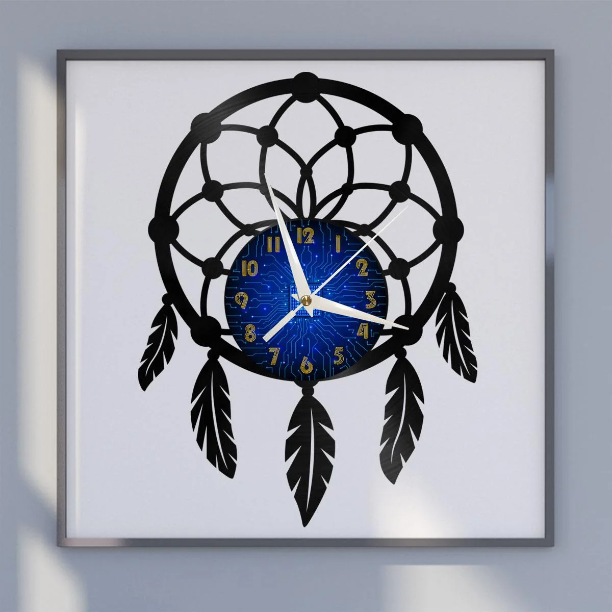 

Dreamcatcher 2 Vinyl Wall Clock, Vinyl Record Clock Wall Art Silent & Non-ticking