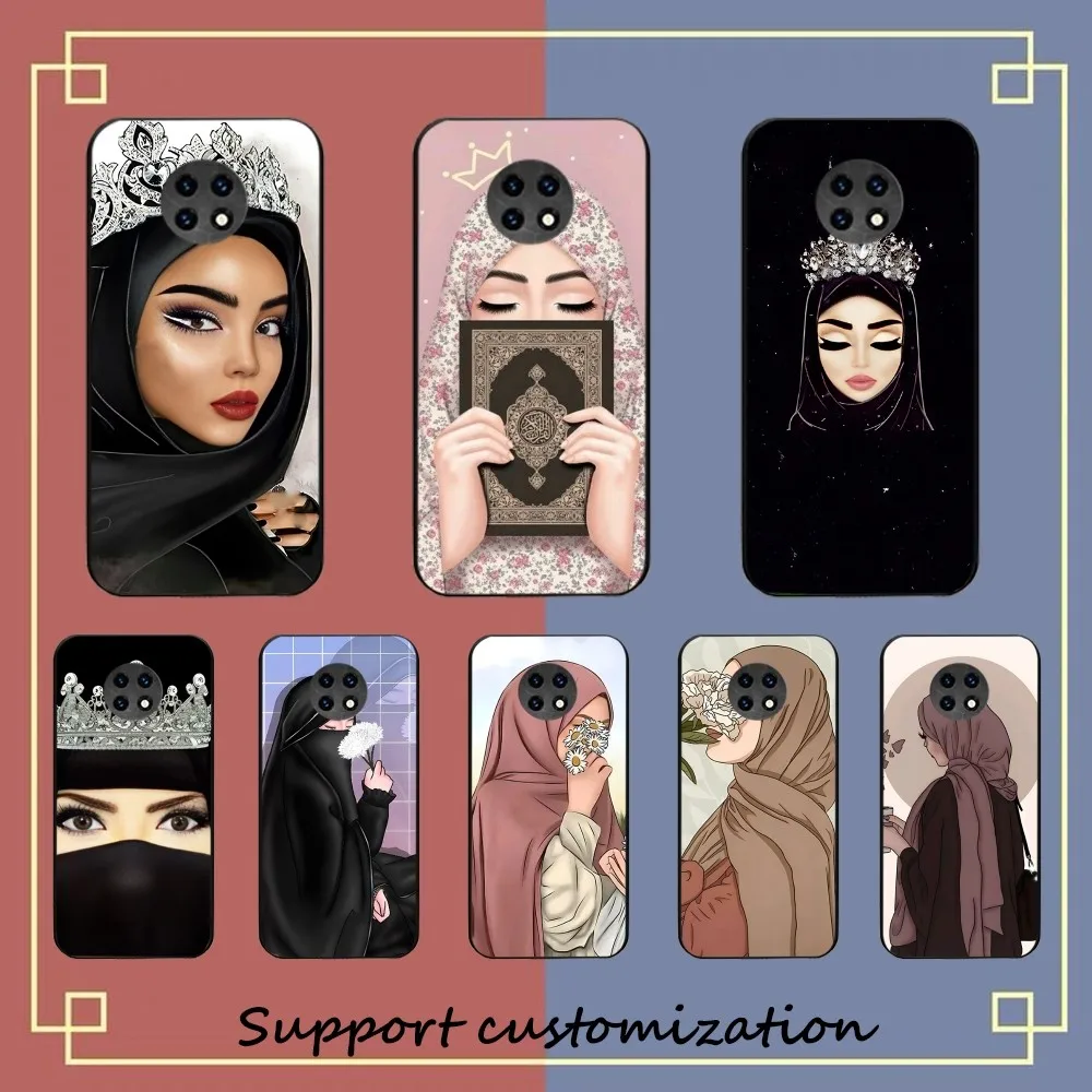 ł arabski hidżab dziewczyna etui na telefon dla Redmi Note 4 X 5 A 6 7 8 Pro T 9 9S 10 11 11S 11Epro PocoM3pro